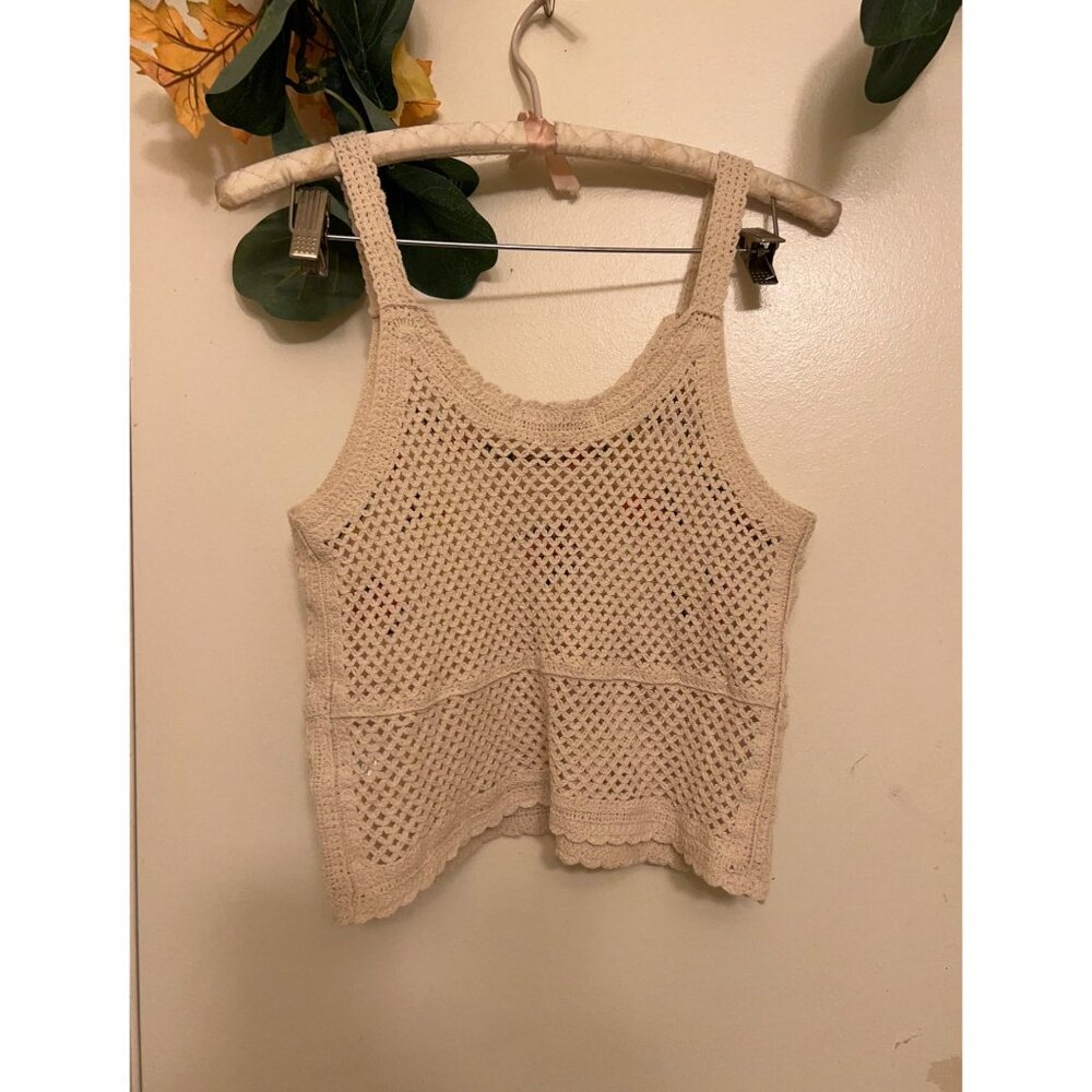 Rebellion Again/Coquette Crochet Tank Boho Size Medium - Picture 2 of 9